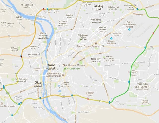 Карта аэропортов Каира