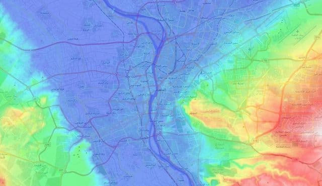 Карта высот Каира