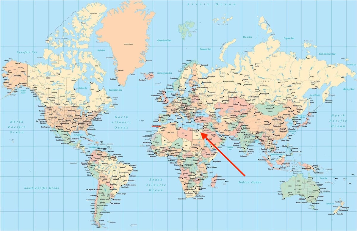 Расположение Каира на карте мира