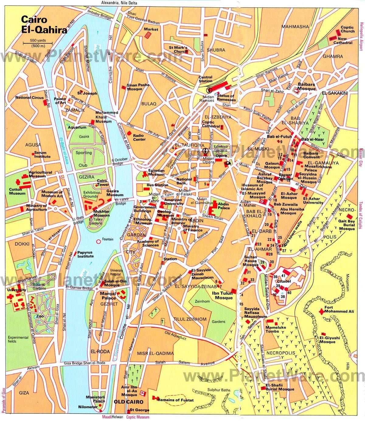 Карта центра Каира