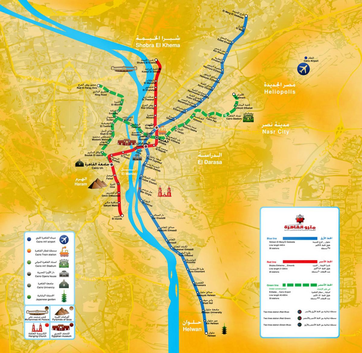 Карта железнодорожных вокзалов Каира